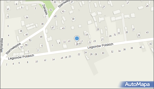 Biała Wielka, Legionów Polskich, 15, mapa Biała Wielka
