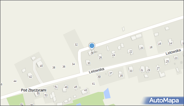 Biała Wielka, Lelowska, 28, mapa Biała Wielka