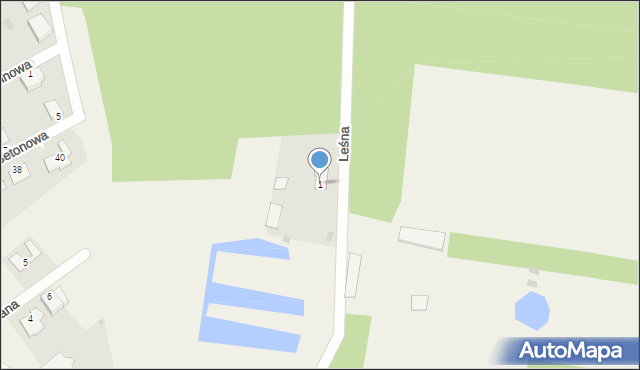 Białe Błota, Leśna, 1, mapa Białe Błota