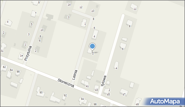 Białuń, Letnia, 2, mapa Białuń