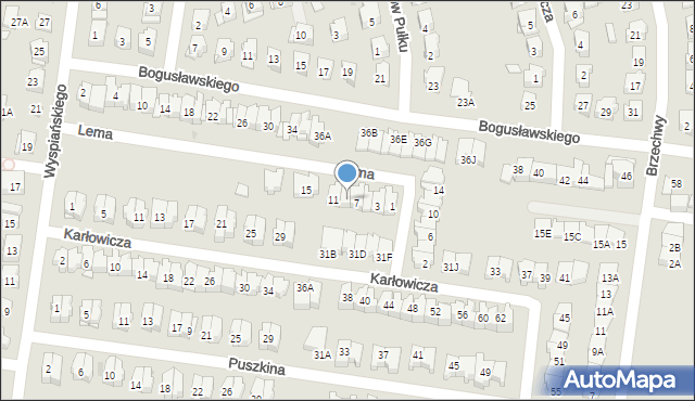 Białystok, Lema Stanisława, 9, mapa Białegostoku