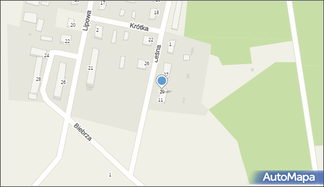 Biebrza, Leśna, 9, mapa Biebrza
