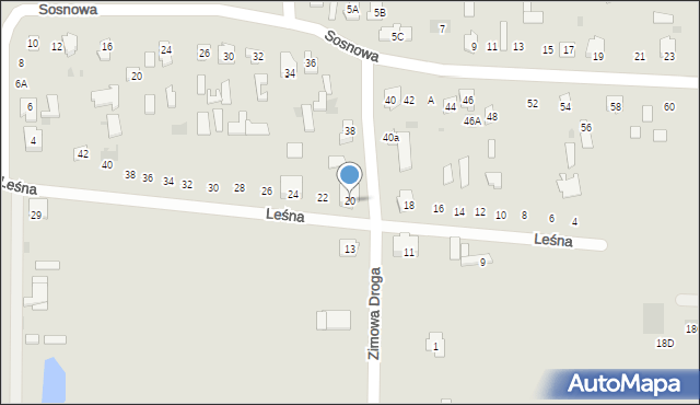 Bielsk Podlaski, Leśna, 20, mapa Bielsk Podlaski