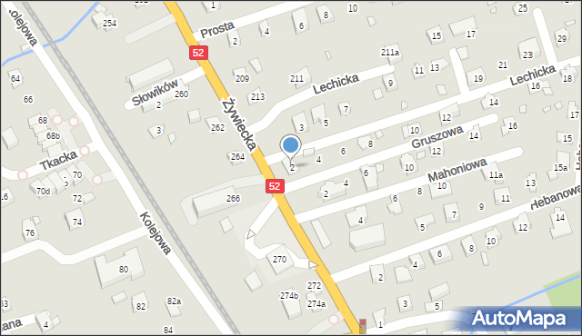 Bielsko-Biała, Lechicka, 2, mapa Bielsko-Białej