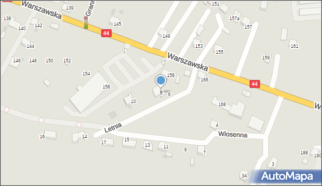 Bieruń, Letnia, 8, mapa Bieruń