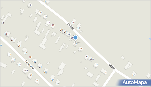 Bieżuń, Leśna, 26, mapa Bieżuń