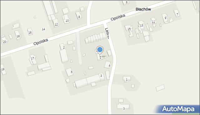 Błachów, Leśna, 2, mapa Błachów