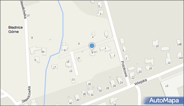 Bładnice Górne, Lecznicza, 3, mapa Bładnice Górne