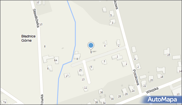Bładnice Górne, Lecznicza, 6, mapa Bładnice Górne