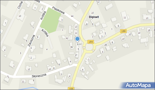 Blękwit, Leśna, 7, mapa Blękwit