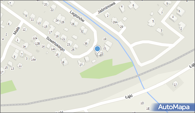 Błonie, Legionów, 25, mapa Błonie