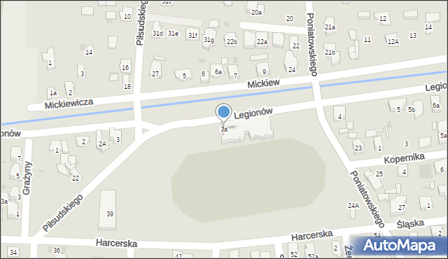Błonie, Legionów, 3a, mapa Błonie