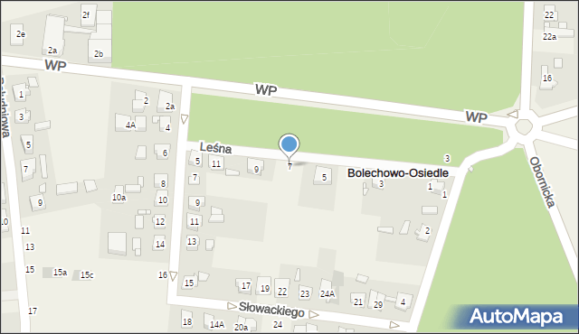 Bolechowo-Osiedle, Leśna, 7, mapa Bolechowo-Osiedle