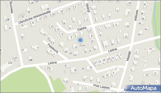 Bolesławiec, Leśna, 10a, mapa Bolesławca