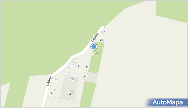 Borowiany, Leśna, 43, mapa Borowiany