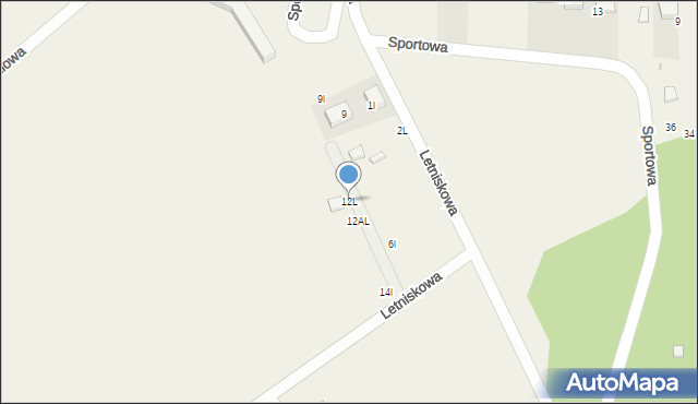 Borzygniew, Letniskowa, 12L, mapa Borzygniew