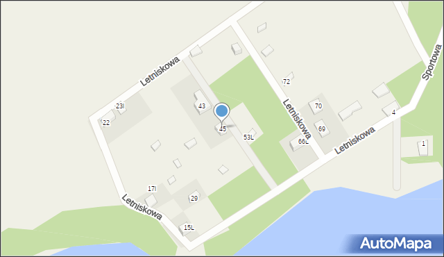 Borzygniew, Letniskowa, 45, mapa Borzygniew