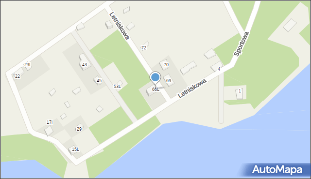 Borzygniew, Letniskowa, 66L, mapa Borzygniew