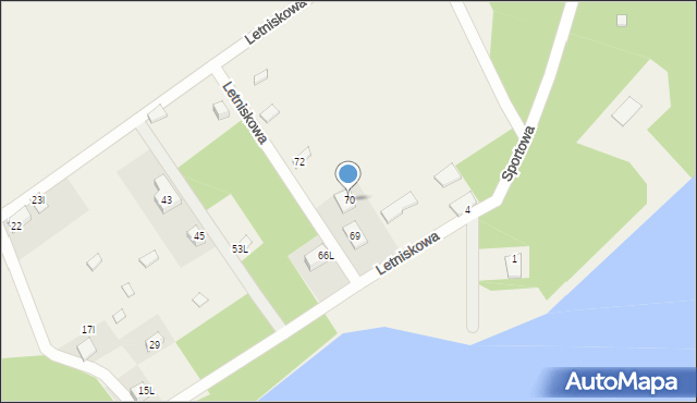 Borzygniew, Letniskowa, 70, mapa Borzygniew