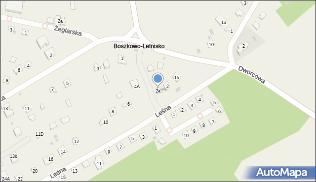 Boszkowo-Letnisko, Leśna, 2a, mapa Boszkowo-Letnisko