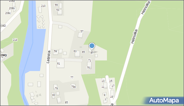 Brenna, Leśnica, 67, mapa Brenna