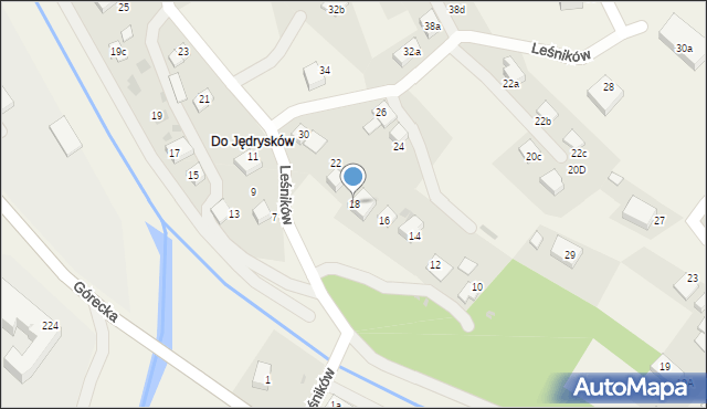 Brenna, Leśników, 18, mapa Brenna