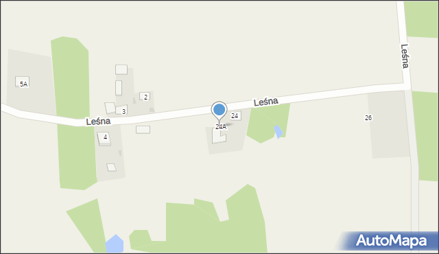 Brudzeń Duży, Leśna, 24A, mapa Brudzeń Duży