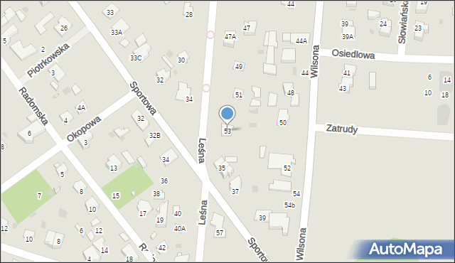 Brwinów, Leśna, 53, mapa Brwinów