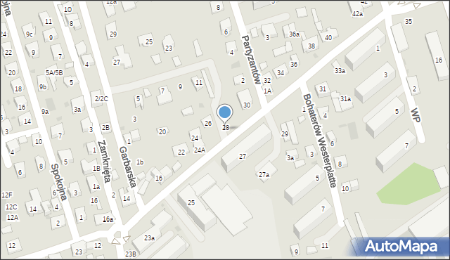 Brzesko, Legionów marsz. Józefa Piłsudskiego, 28a, mapa Brzesko