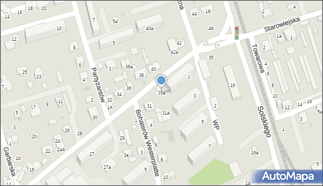 Brzesko, Legionów marsz. Józefa Piłsudskiego, 33a, mapa Brzesko
