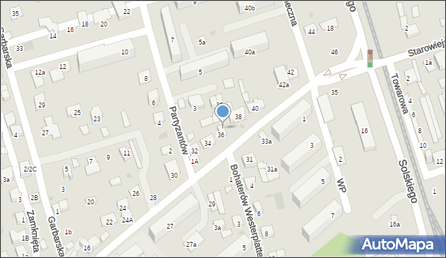 Brzesko, Legionów marsz. Józefa Piłsudskiego, 36/36A, mapa Brzesko