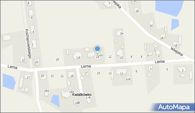 Brzezie k. Sulechowa, Lema Stanisława, 14, mapa Brzezie k. Sulechowa