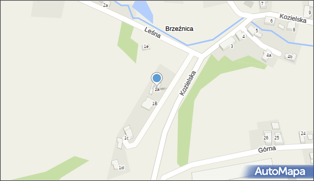 Brzeźnica, Leśna, 1a, mapa Brzeźnica
