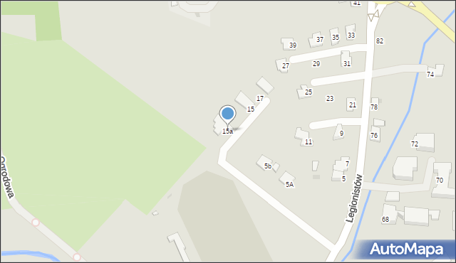 Brzozów, Legionistów, 15a, mapa Brzozów