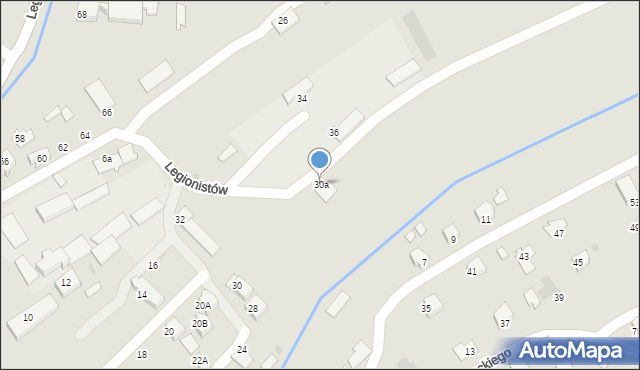 Brzozów, Legionistów, 30a, mapa Brzozów