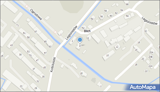 Brzozów, Legionistów, 4, mapa Brzozów