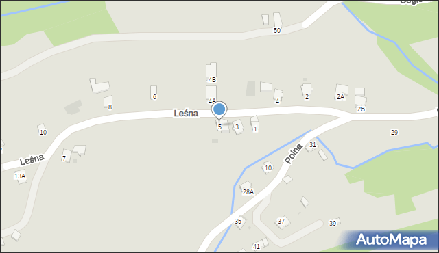 Brzozów, Leśna, 5, mapa Brzozów