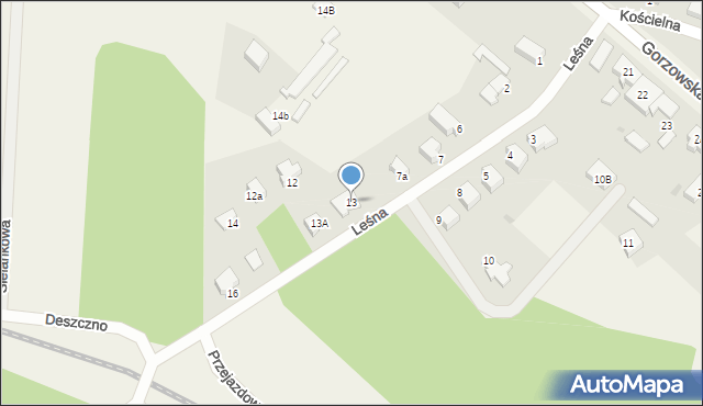 Brzozowiec, Leśna, 13, mapa Brzozowiec
