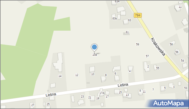 Brzozówka, Leśna, 10a, mapa Brzozówka