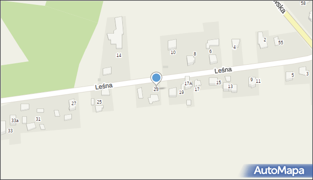 Brzozówka, Leśna, 23, mapa Brzozówka