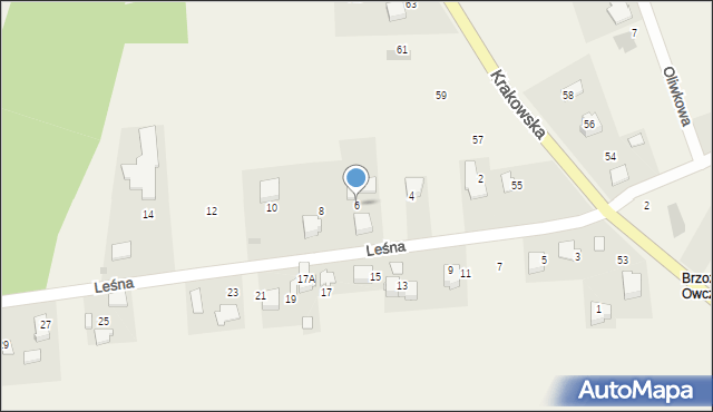 Brzozówka, Leśna, 6, mapa Brzozówka