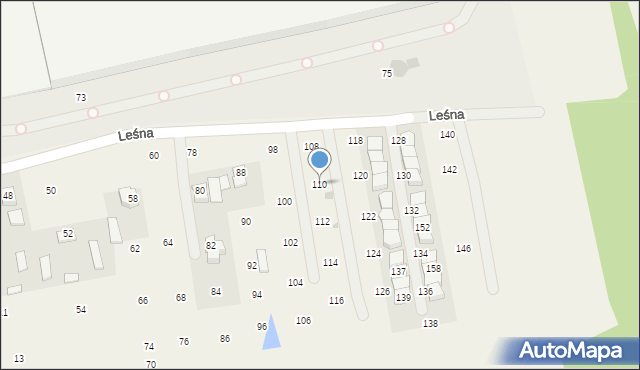 Brzozówka, Leśna, 110, mapa Brzozówka