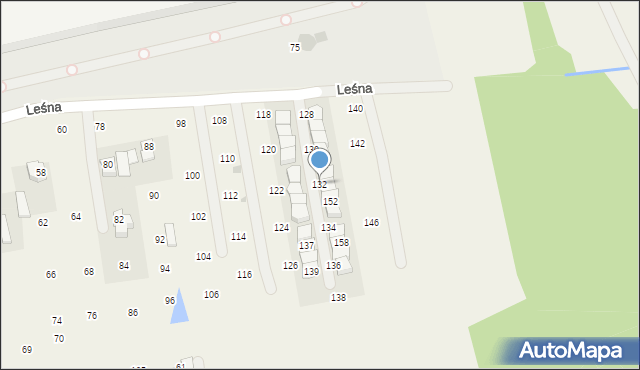 Brzozówka, Leśna, 132, mapa Brzozówka