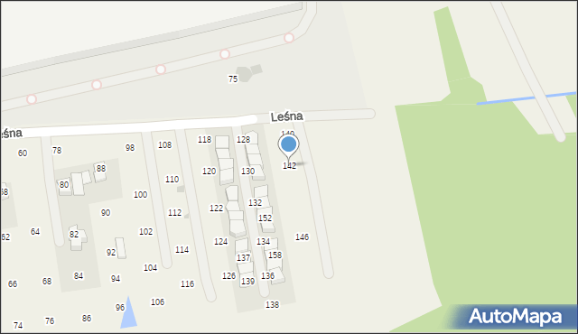 Brzozówka, Leśna, 142, mapa Brzozówka