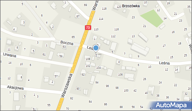 Brzozówka, Leśna, 2, mapa Brzozówka