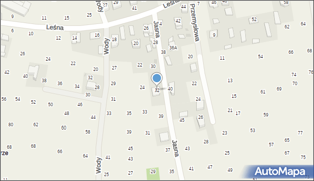 Brzozówka, Leśna, 32, mapa Brzozówka