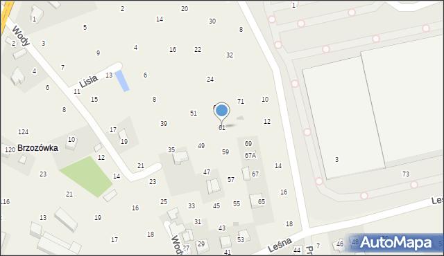 Brzozówka, Leśna, 61, mapa Brzozówka