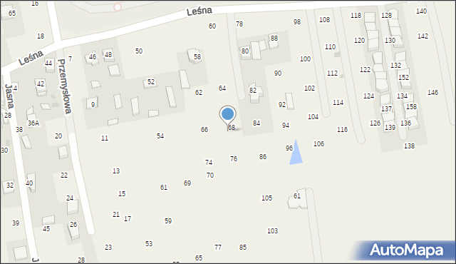 Brzozówka, Leśna, 72, mapa Brzozówka