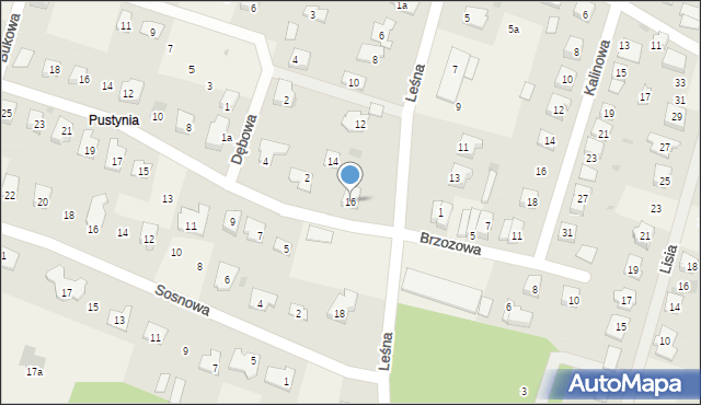 Brzozówka, Leśna, 16, mapa Brzozówka