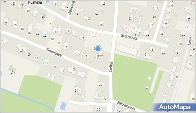 Brzozówka, Leśna, 18, mapa Brzozówka